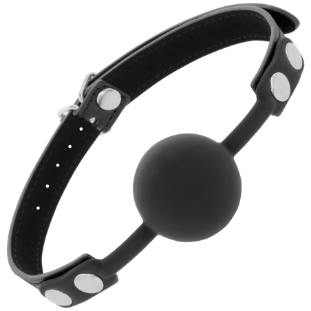 Set BDSM Darkness, gag din silicon respirabil, negru, reglabil