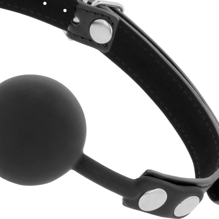 Set BDSM Darkness, gag din silicon respirabil, negru, reglabil