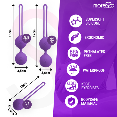 Set premium din silicon Osian, lila – Moressa