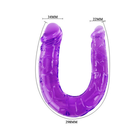 Dildo dublu din jelly flexibil