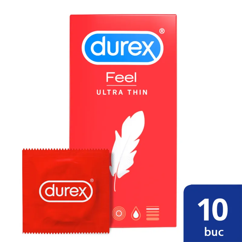 Prezervative ultra subtiri Durex Thin Feel, 1 cutie x 10 buc