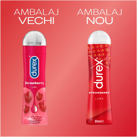 Lubrifiant Durex Play Strawberry, cu aroma de capsuni , pe baza de apa , 50 ml