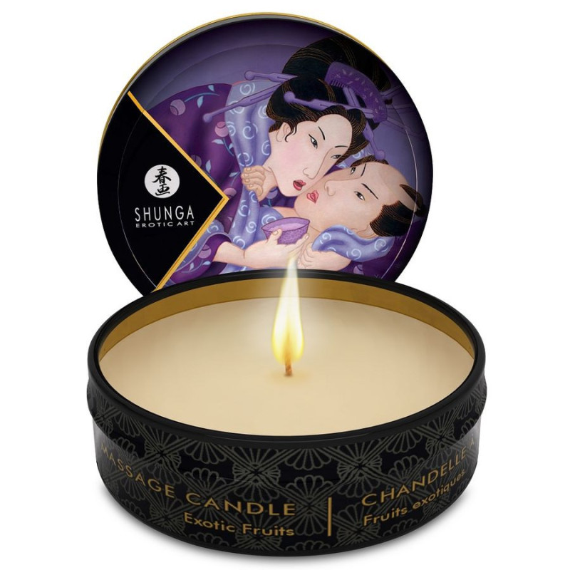 masaj erotic uleiuri lumanare de masaj mini caress cu aroma de fructe exotice 30 ml 30 ml