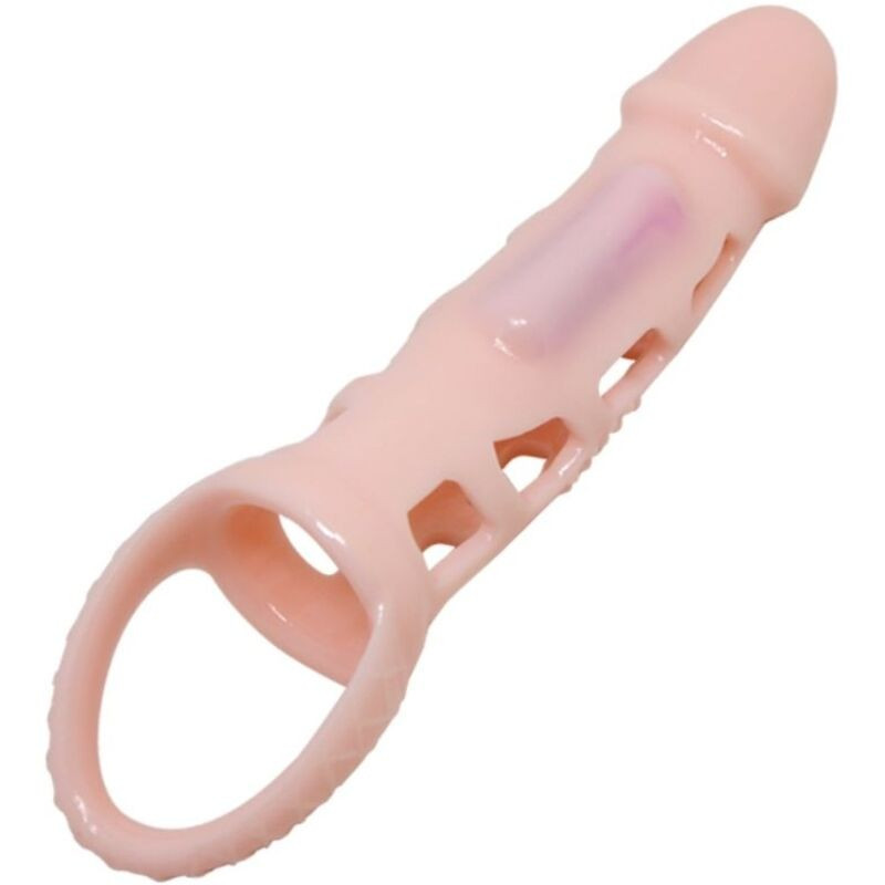 Harrison – husa extensie pentru penis cu vibratii si curea, 13,5 cm