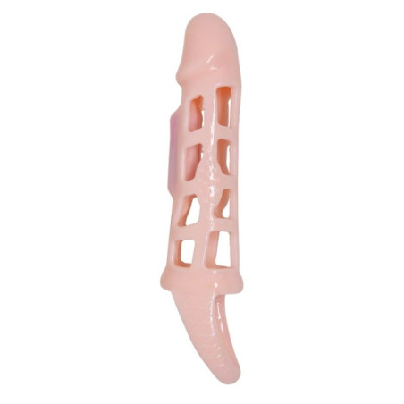 Harrison – husa extensie pentru penis cu vibratii si curea, 13,5 cm