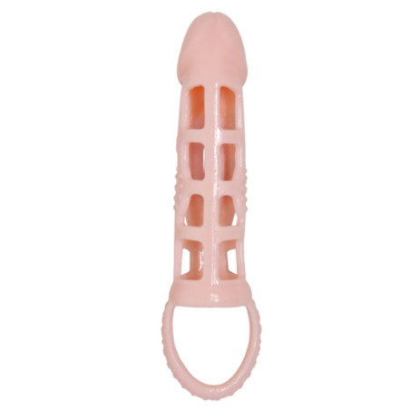 Harrison – husa extensie pentru penis cu vibratii si curea, 13,5 cm