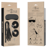 Set erotic Fetish 1 cu cătușe, mască pentru ochi și bici (flogger)
