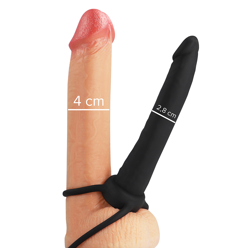 dildo anal din silicon cu inel pentru penis si testicule